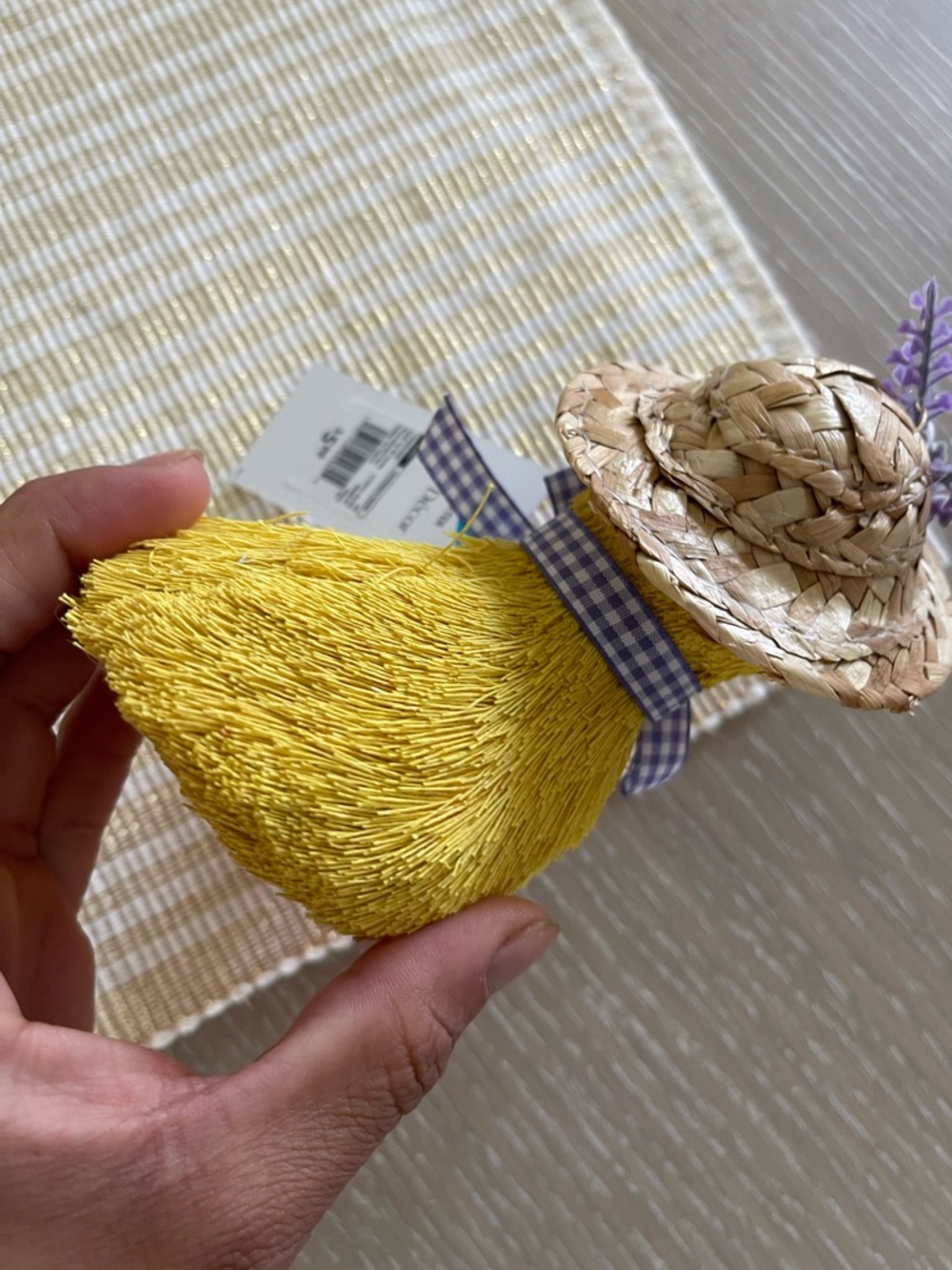 Home Design Thank You Card Accent - Yellow Raffia Tassel
